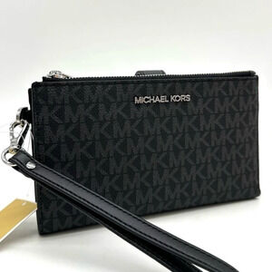 Michael Kors Large Double Zip Wallet Wristlet Black